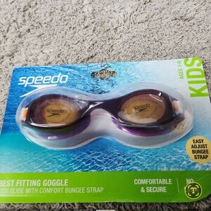 Speedo Kids Glide Print Swim Goggles Anti-Fog Ages 3-6 Purple
